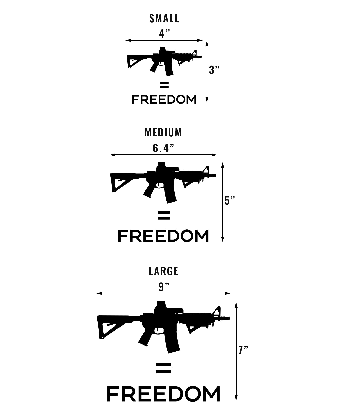 AR15 = FREEDOM - Transfer Sticker